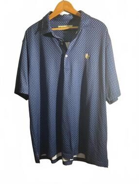 Donald Ross Sportswear Men's Blue Patterned Golf Polo Shirt Size Large